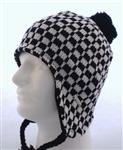 NITRO NOIR EARFLAP BEANIE IN WHITE AND BLACK