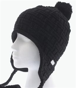 L1 IGNITE EARFLAP BEANIE IN BLACK