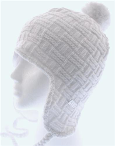L1 IGNITE EARFLAP BEANIE IN WHITE