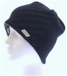 L1 REVERSIBLE STRIPE BEANIE IN BLACK AND GREY