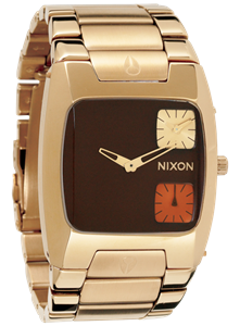 NIXON BANKS WATCH IN ALL GOLD AND BROWN