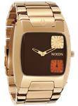 NIXON BANKS WATCH IN ALL GOLD AND BROWN