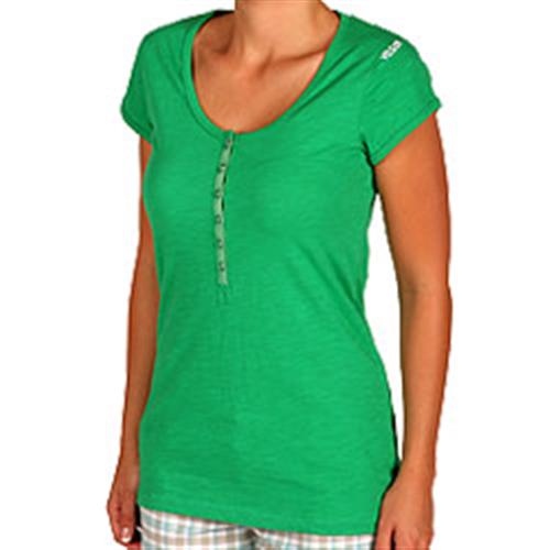 VOLCOM WOMEN'S GOODTIMES SHORT SLEEVE SHIRT IN GREEN