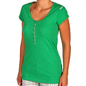 VOLCOM WOMEN'S GOODTIMES SHORT SLEEVE SHIRT IN GREEN