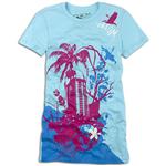 VOLCOM WOMEN'S SUSAN MADDUX BABY JERSEY T-SHIRT IN AQUA