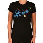 VOLCOM WOMEN'S CAN'T HEARTLY WAIT SHEER T-SHIRT IN BLACK
