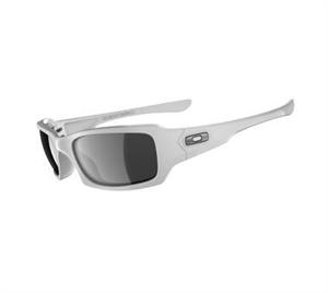 OAKLEY FIVES SQUARED SUNGLASSES WITH POLISHED WHITE FRAMES AND A BLACK IRIDIUM LENS