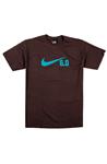 NIKE 6.0 SWOOSH 6.0 T-SHIRT IN BLACK AND LIGHT PURPLE