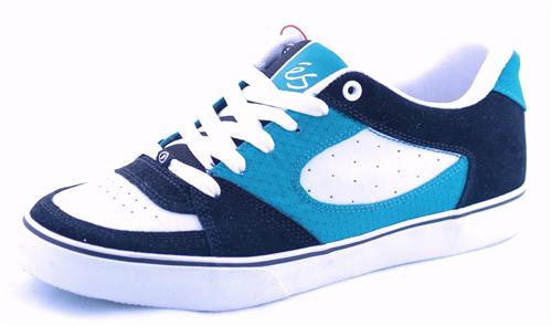 ES SQUARE ONE SHOES IN BLACK, WHITE AND TURQUOISE
