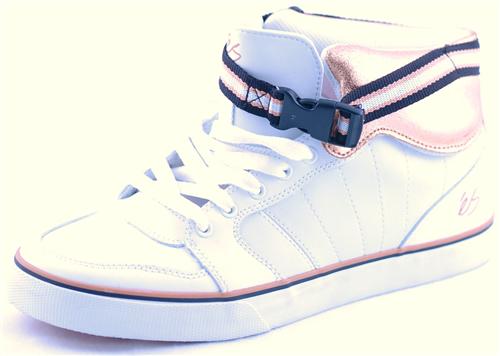 ES HI-LO SHOE IN WHITE AND GOLD
