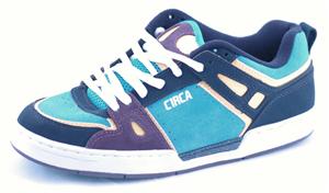 CIRCA ROGUE SHOE IN CYAN, PURPLE, NAVY, AND WHITE