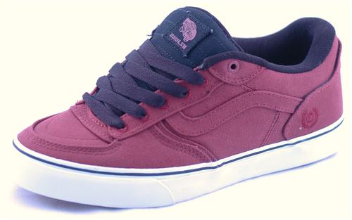 VANS ROWLEY SHAMBLES SHOES IN CANVAS AND OXBLOOD