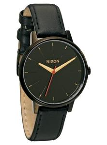 NIXON WOMEN'S KENSINGTON LEATHER WATCH IN ALL BLACK