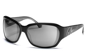 SMITH CAMEO SUNGLASSES WITH BLACK GLITTER FRAMES AND A GRAY LENS