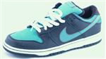 NIKE DUNK LOW SB PREMIUM SHOE IN BLACK AND BALTIC BLUE