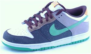 NIKE 6.0 DUNK LOW SHOE IN WHITE, HYPE VERDE, AND DARK CINDER