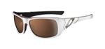 OAKLEY SIDEWAYS SUNGLASSES WITH WHITE FRAMES AND A VR28 BLACK IRIDIUM LENS
