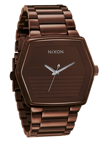 NIXON MAYOR WATCH IN ALL BROWN AND SILVER