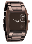 NIXON BANKS WATCH IN ALL BROWN AND SILVER