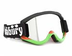 ASHBURY KALIEDOSCOPE SNOW GOGGLES IN STRIPE BLACK, RED, AND GREEN (BONUS LENS INCLUDED)