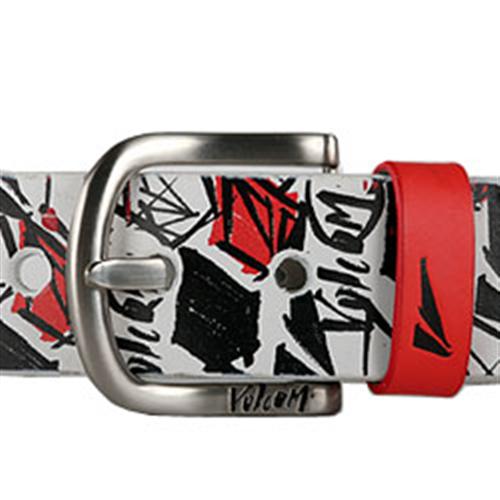 VOLCOM MARK STONE PVC BELT IN WHITE