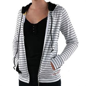 VOLCOM WOMENS ROLLER GIRL LONG SLEEVE ZIP SWEATSHIRT IN WHITE