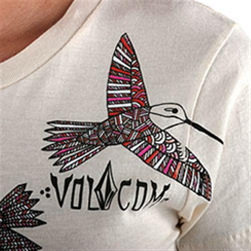 VOLCOM WOMENS MIKE KERSHNAR ORGANIC T-SHIRT IN NUDE