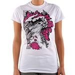 VOLCOM WOMENS KRYS BLAKEMORE SHEER T-SHIRT IN WHITE