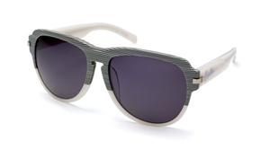 IS EYEWEAR ROSEMONT SUNGLASSES WITH WHITE STRIPE HIGHTLIGHTS FRAMES AND A SMOKE LENS