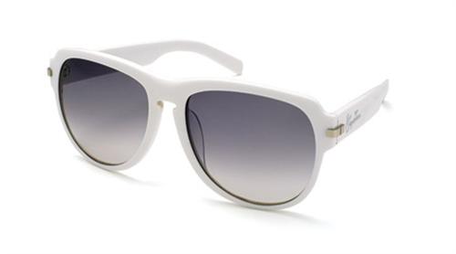 IS EYEWEAR ROSEMONT SUNGLASSES WITH WHITE FRAMES AND A SMOKE GRADIENT LENS