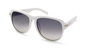 IS EYEWEAR ROSEMONT SUNGLASSES WITH WHITE FRAMES AND A SMOKE GRADIENT LENS
