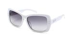 IS EYEWEAR PLATEAU SUNGLASSES WITH WHITE FRAMES AND A SMOKE GRADIENT LENS