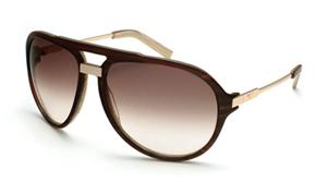 IS EYEWEAR KENSINGTON SUNGLASSES WITH BROWN MARBLE AND GOLD FRAMES AND A BRONZE LENS