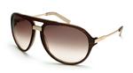 IS EYEWEAR KENSINGTON SUNGLASSES WITH BROWN MARBLE AND GOLD FRAMES AND A BRONZE LENS