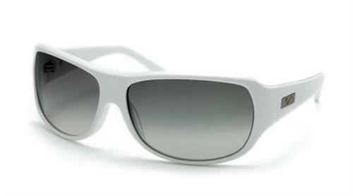 IS EYEWEAR YONGE SUNGLASSES WITH WHITE FRAMES AND A SMOKE GRADIENT LENS