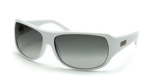IS EYEWEAR YONGE SUNGLASSES WITH WHITE FRAMES AND A SMOKE GRADIENT LENS