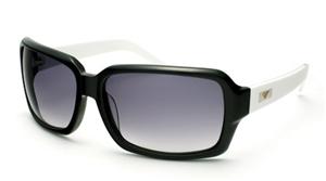 IS EYEWEAR GRANVILLE SUNGLASSES WITH BLACK AND WHITE FRAMES AND A SMOKE LENS