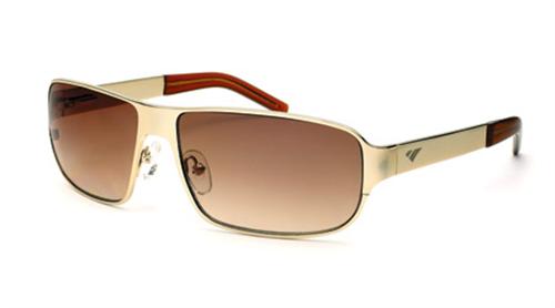 IS EYEWEAR ROBSON SUNGLASSES WITH GOLD FRAMES AND A BRONZE LENS