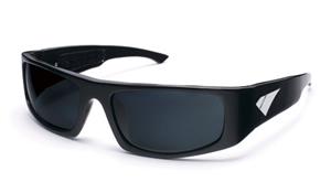 IS EYEWEAR CUERVO SUNGLASSES WITH BLACK FRAMES AND AN ISP SMOKE LENS