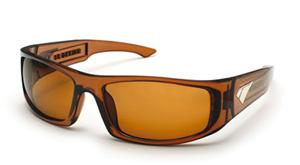 IS EYEWEAR CUERVO SUNGLASSES WITH CRYSTAL BROWN FRAMES AND AN ISP BRONZE LENS