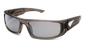 IS EYEWEAR CUERVO SUNGLASSES WITH CRYSTAL CHARCOAL FRAMES AND A SILVER FLASH LENS