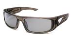IS EYEWEAR CUERVO SUNGLASSES WITH CRYSTAL CHARCOAL FRAMES AND A SILVER FLASH LENS