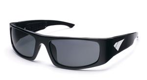 IS EYEWEAR CUERVO SUNGLASSES WITH RAIDER BLACK FRAMES AND A SMOKE LENS