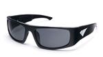 IS EYEWEAR CUERVO SUNGLASSES WITH RAIDER BLACK FRAMES AND A SMOKE LENS