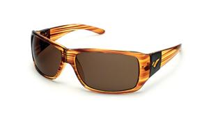 IS EYEWEAR PATRONE SUNGLASSES WITH WOODGRAIN FRAMES AND A BRONZE LENS