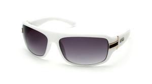 IS EYEWEAR BAILEY SUNGLASSES WITH WHITE FRAMES AND A SMOKE GRADIENT LENS