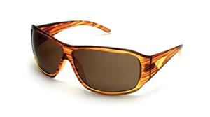 IS EYEWEAR STOLI SUNGLASSES WITH WOODGRAIN FRAMES AND A BRONZE LENS