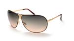 IS EYEWEAR ALIZE SUNGLASSES WITH GOLD FRAMES AND A GOLD FLASH LENS