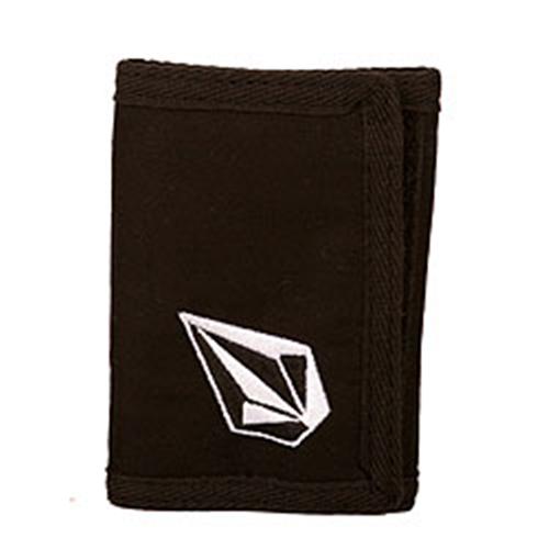 VOLCOM FULL STONE BI-FOLD CLOTH WALLET IN BLACK