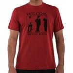 VOLCOM JEANS SLIM FIT T-SHIRT IN DUSTY RED HEATHER